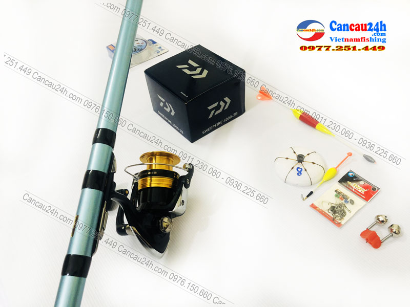 Bộ cần câu lục xa bờ Superpro 360AX-T + Máy Daiwa SWEEPFIRE 4000-2B Chính hãng