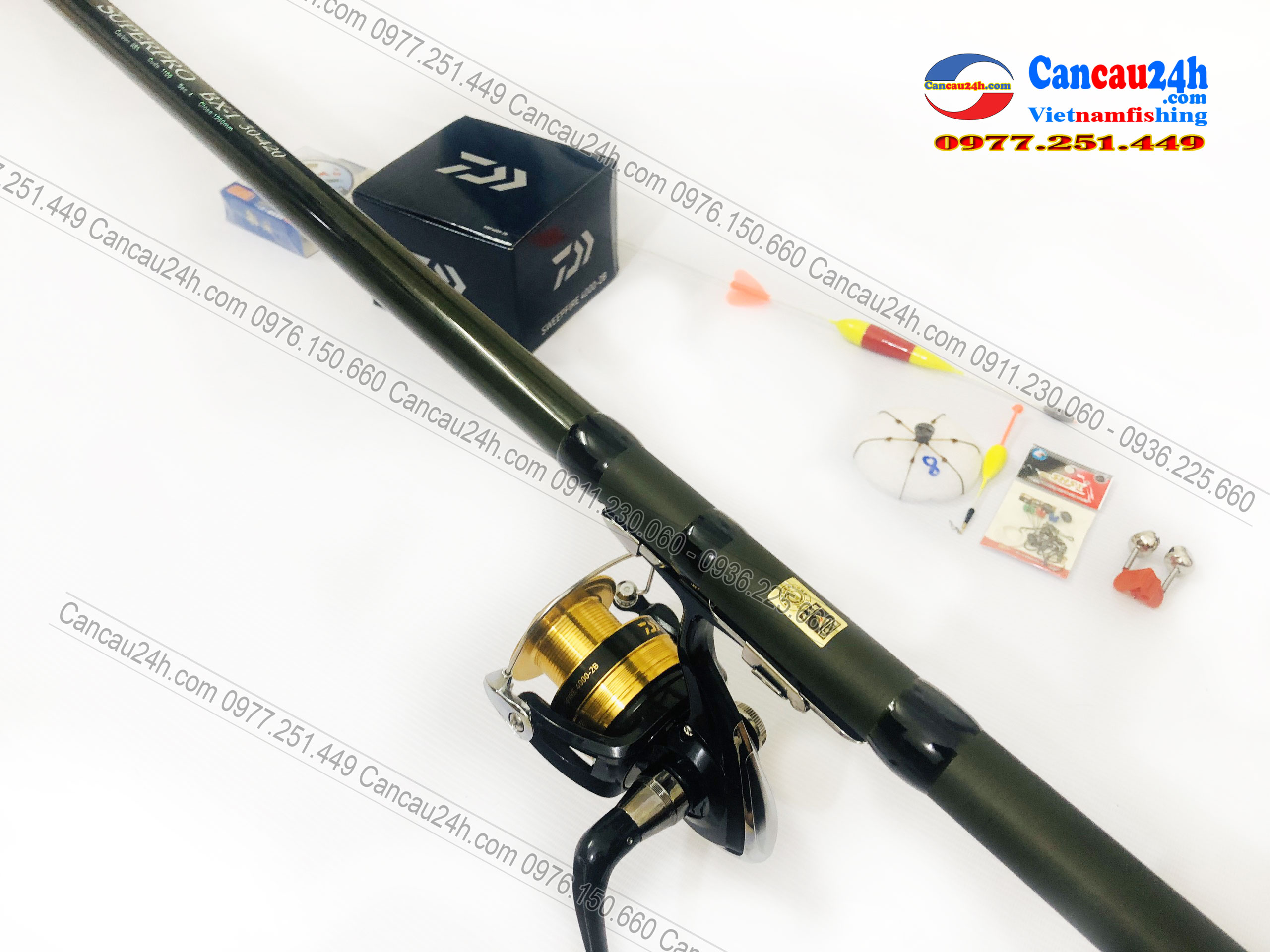 Bộ cần câu lục xa bờ Superpro 420 BXT + máy câu Daiwa Sweepfire 4000-2B