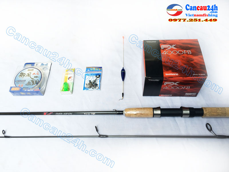 Bộ cần câu Lure cá lóc V6 và máy câu Shimano FX4000