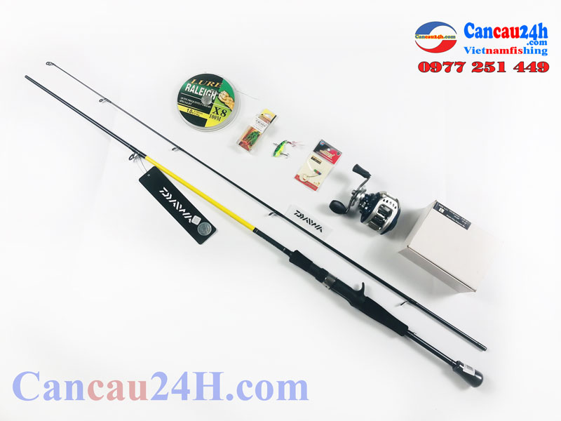 Bộ cần câu lure máy ngang Daiwa Crossfile 662MFB chính hãng máy câu LV100 Tay trái