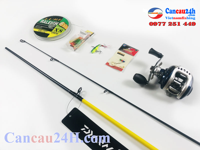 Bộ cần câu lure máy ngang Daiwa Crossfile 662MFB chính hãng máy câu LV100 Tay trái