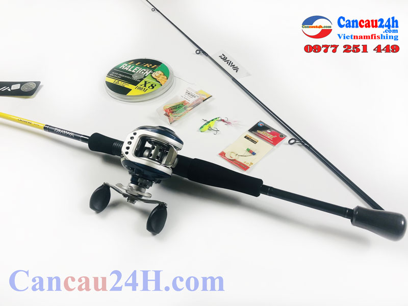 Bộ cần câu lure máy ngang Daiwa Crossfile 662MFB chính hãng máy câu LV100 Tay trái