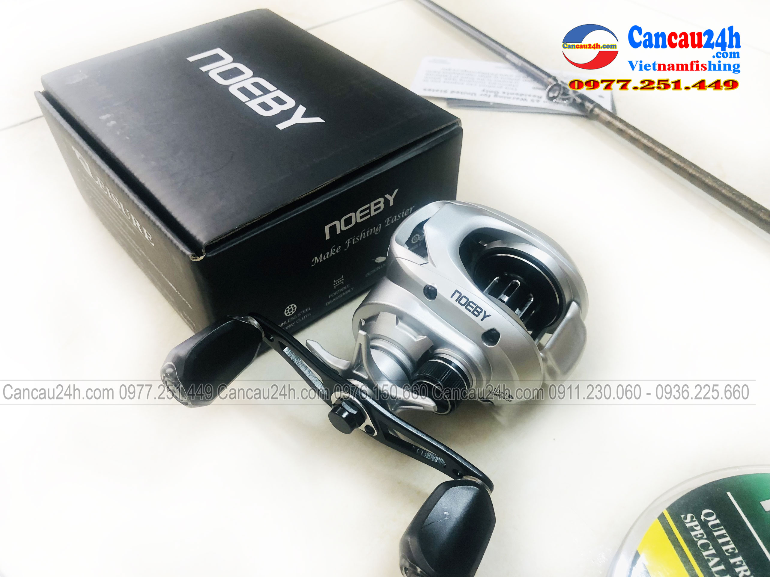 Bộ cần câu máy ngang tay trái Daiwa AIRX 702MHFB Máy câu NOEBY K7 tay trái