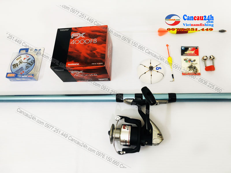 Bộ cần câu lục Superpro AX-T 360-390-420 + Máy Shimano FX4000FB Hãng