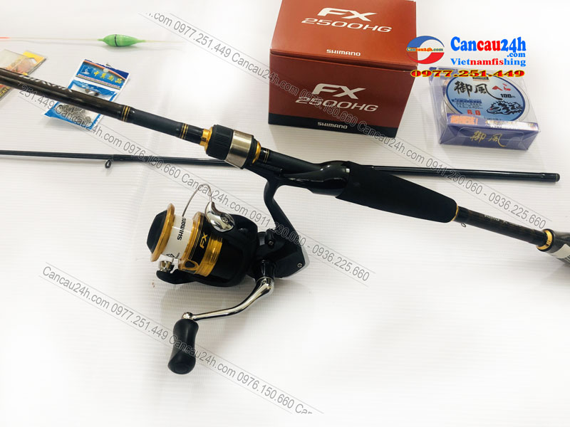 Bộ cần câu lure cá lóc Daiwa 2.1m + máy câu shimano FX2500HG Full Phụ kiện