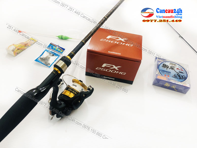 Bộ cần câu lure cá lóc Daiwa 2.1m + máy câu shimano FX2500HG Full Phụ kiện