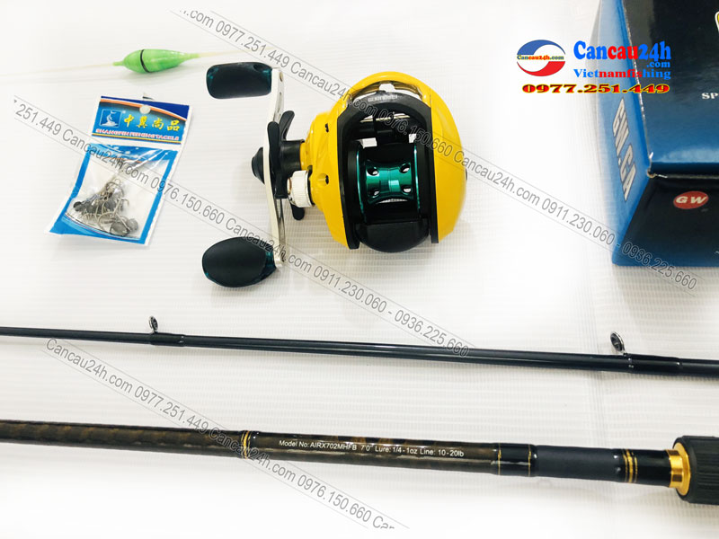 Bộ cần lure Máy Ngang Daiwa AIRX702MHFB + máy ngang tay Trái GW