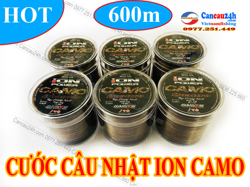 Cước câu cá Nhật Chính Hãng Ion Power CAMO, Cước câu lục Chất lượng tốt