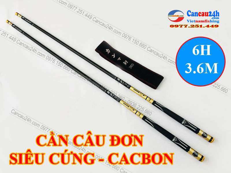 Cần câu đơn Siêu cứng 6H 3.6m SHYUX cacbon