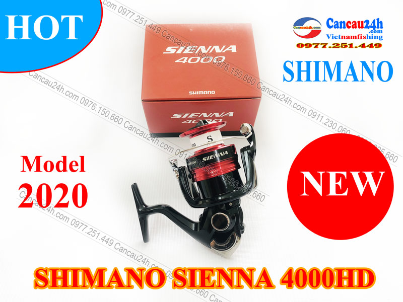 Máy câu cá Shimano Sienna 4000HD, Máy câu Sienna 4000HD mẫu mới new 2020