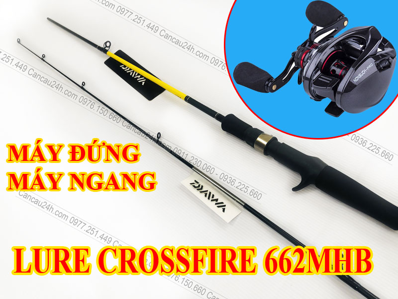 Cần câu máy ngang Daiwa Crossfire 662MHB, cần câu cá ngang Crossfire 662MHB