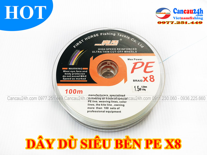 Dây dù câu cá Siêu Bền PE X8 7 màu Dây dù câu cát Tốt Nhất