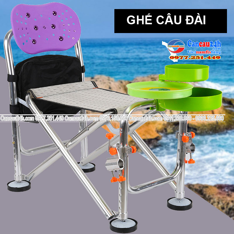 Ghế câu đài đơn, ghế câu cá chuyên nghiệp gấp gọn có tựa