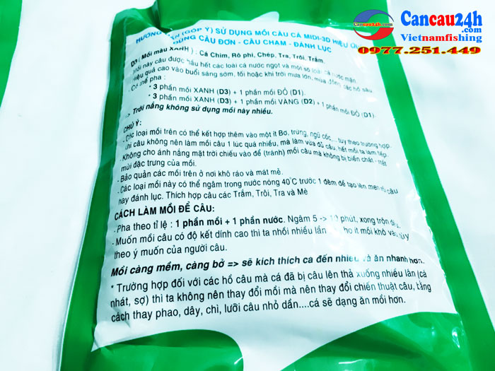 Mồi câu cá D3 Định Đồng Diều, Cám câu cá D3